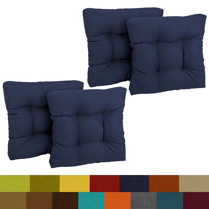 19-inch Square Tufted Indoor/Outdoor Chair Cushions (Set of 4) - 19" x 19"