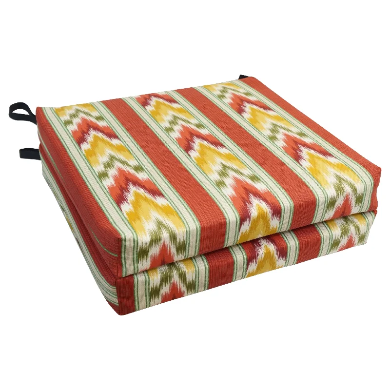 20-inch by 19-inch Patterned Outdoor Chair Cushions (Set of 2) - 20 x 19