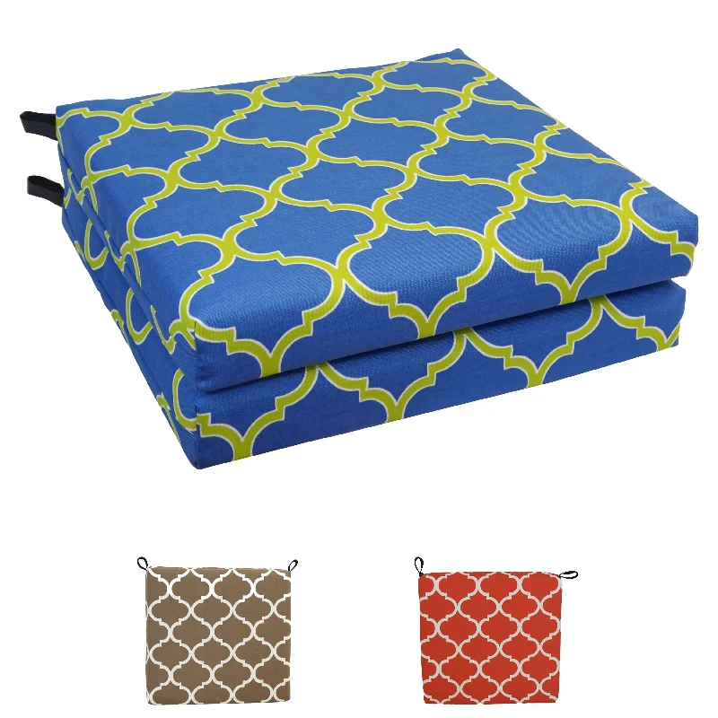 20-inch by 19-inch Patterned Outdoor Chair Cushions (Set of 2) - 20 x 19