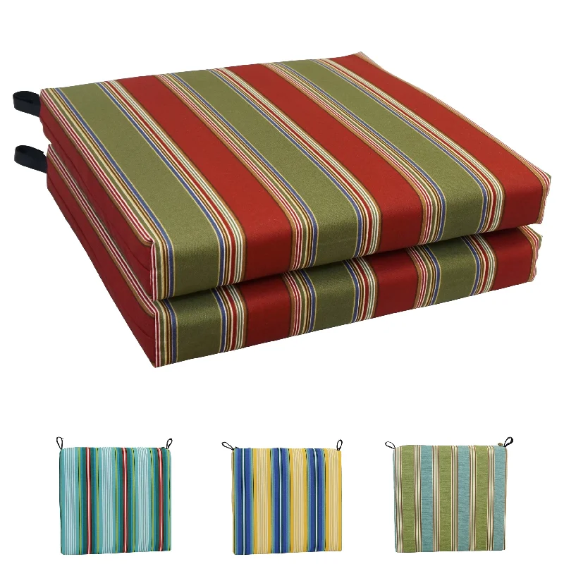 20-inch by 19-inch Patterned Outdoor Chair Cushions (Set of 2)