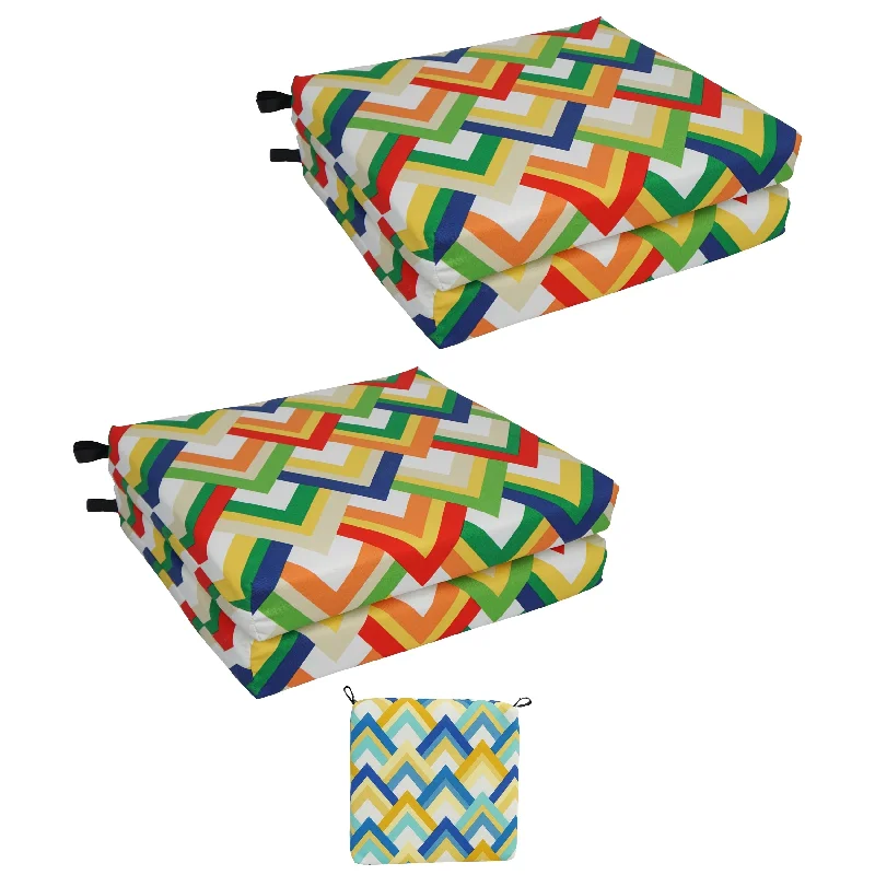 20-inch by 19-inch Patterned Outdoor Chair Cushions (Set of 4) - 20 x 19