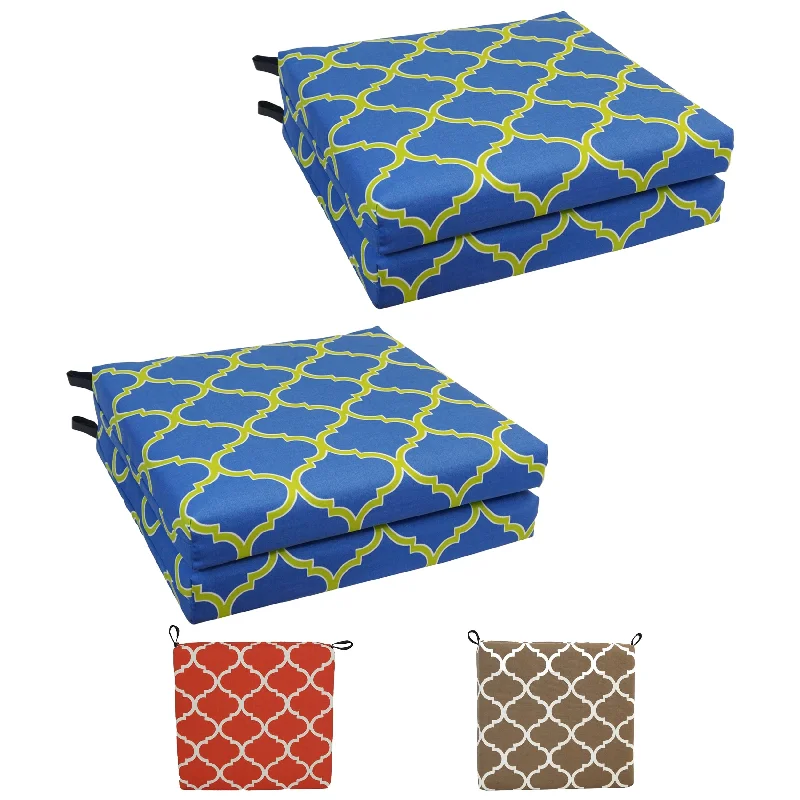 20-inch by 19-inch Patterned Outdoor Chair Cushions (Set of 4)