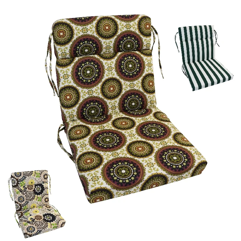 20-inch by 42-inch Three-section Outdoor Seat/Back Chair Cushion