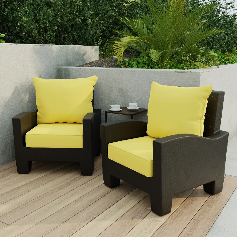 24" x 47" Yellow Solid Outdoor Deep Seat Cushion Set with Welt - 46.5'' L x 24'' W x 6'' H