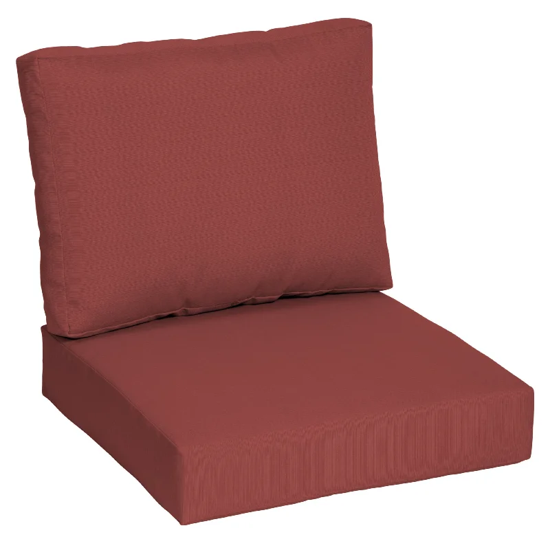 42" x 24" Red Rectangle Outdoor 2-Piece Deep Seat Cushion