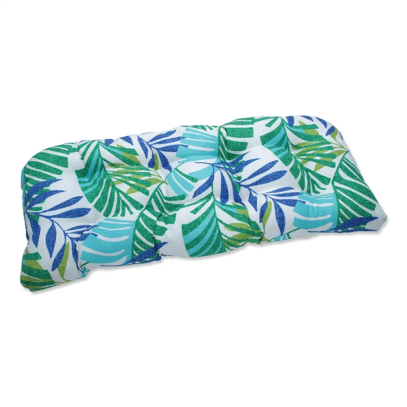 Islamorada Blue/Green Wicker Loveseat Cushion - 44 X 19 X 5