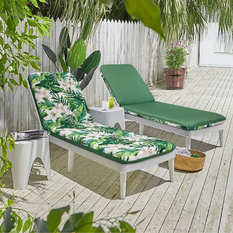 Laguna Printed Lounger Cushion 22 x 73 in Green - 22" x 73"