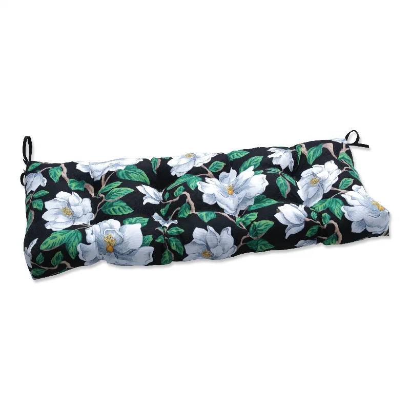 Magnolia Black Outdoor Tufted Bench Swing Cushion - 48 X 18 X 5