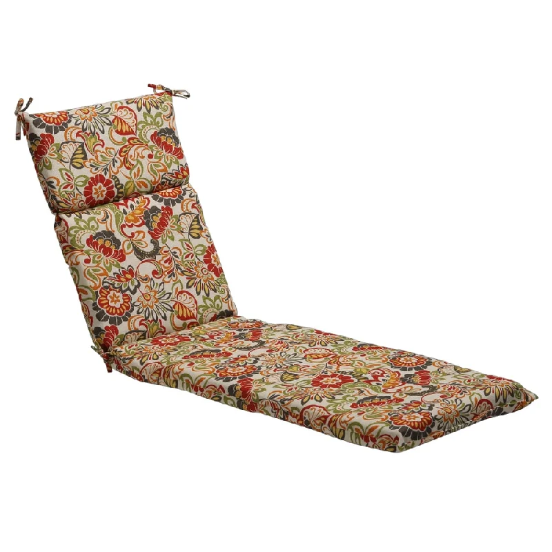 Multicolored Floral Outdoor Chaise Lounge Cushion