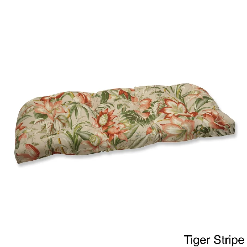 Outdoor Botanical Glow Tropical Wicker Loveseat Cushion