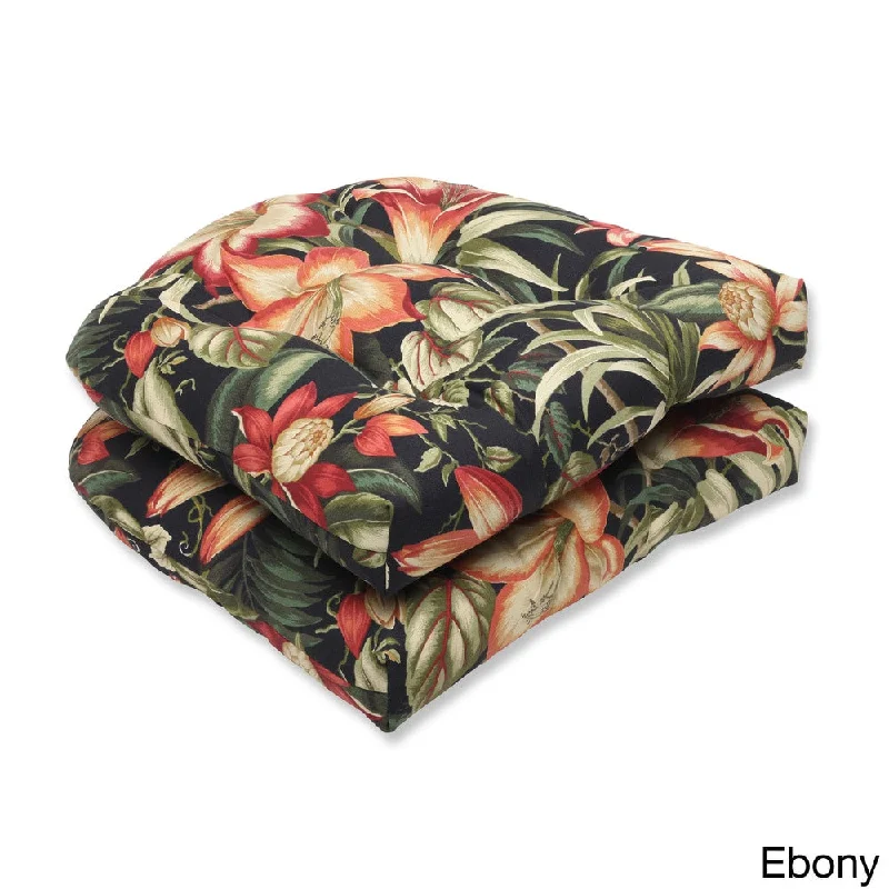 Outdoor Botanical Glow Wicker Seat Cushion (Set of 2)