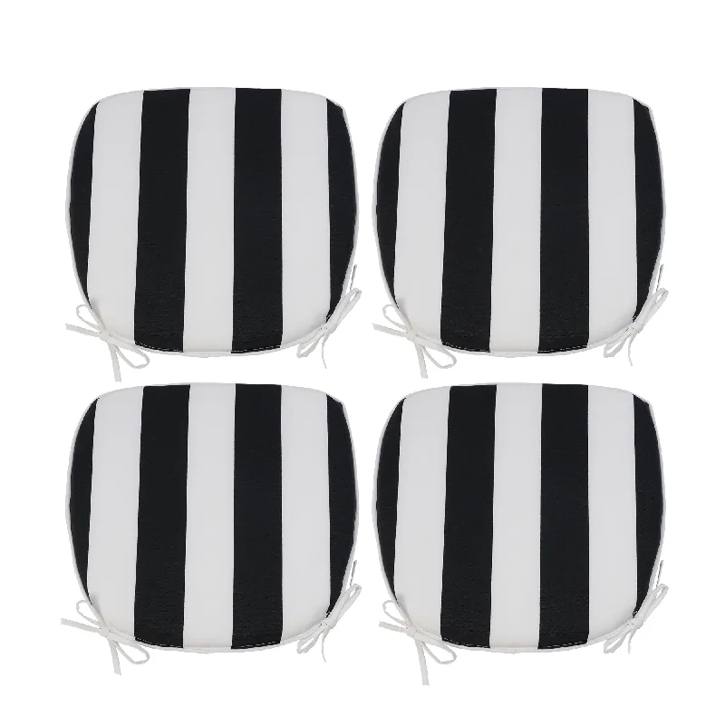 Outdoor Chair Cushions Seat Cushions Set of 4, Black White