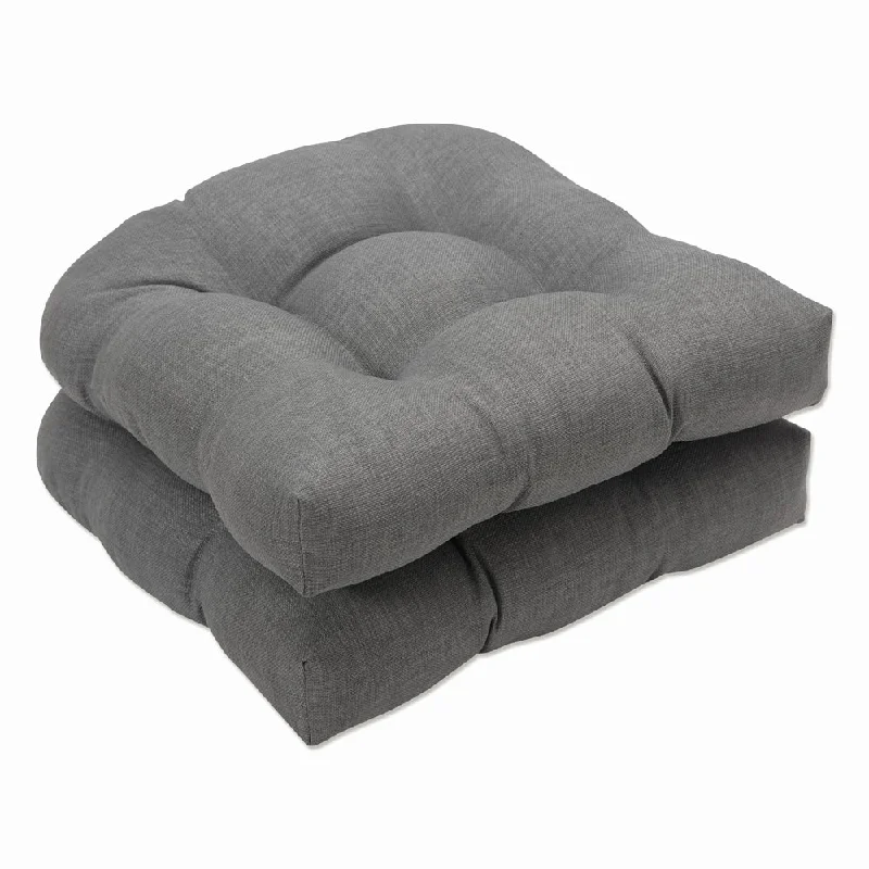 Outdoor Gray Textured Solid Wicker Seat Cushions (Set of 2)