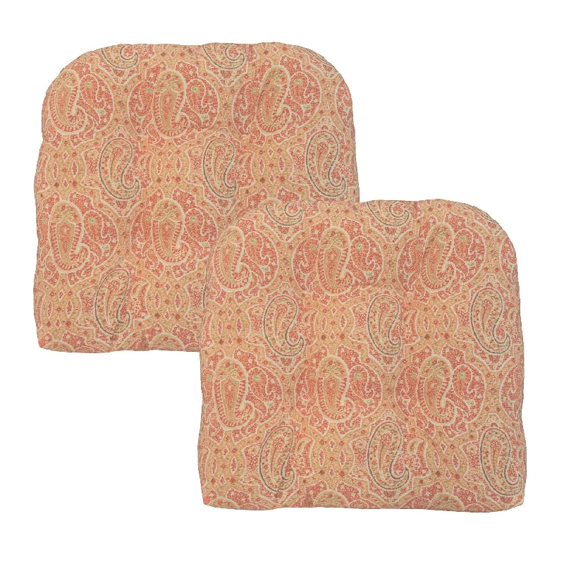 Paisley Outdoor Tufted Seat Cushions, Set of 2