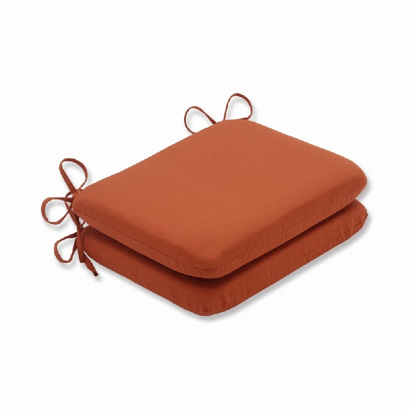 Pillow Perfect Cinnabar Polyester Burnt Orange Round Outdoor Seat Cushions (Set of 2)