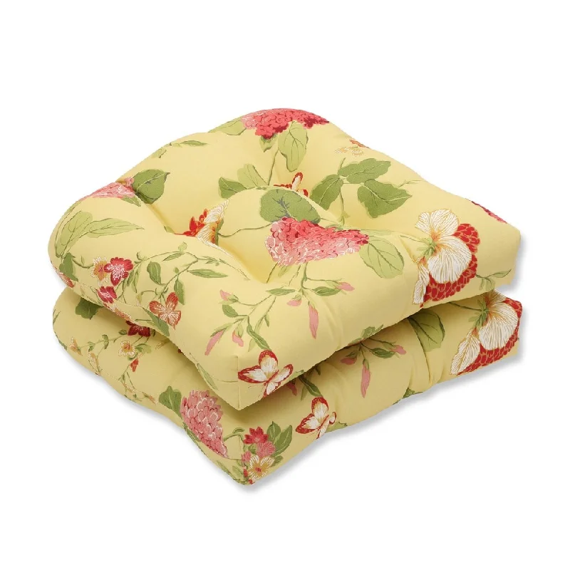 Pillow Perfect Lemonade Outdoor Seat Cushion (Set of 2)