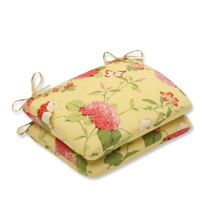 Pillow Perfect Lemonade Outdoor Seat Cushions (Set of 2)