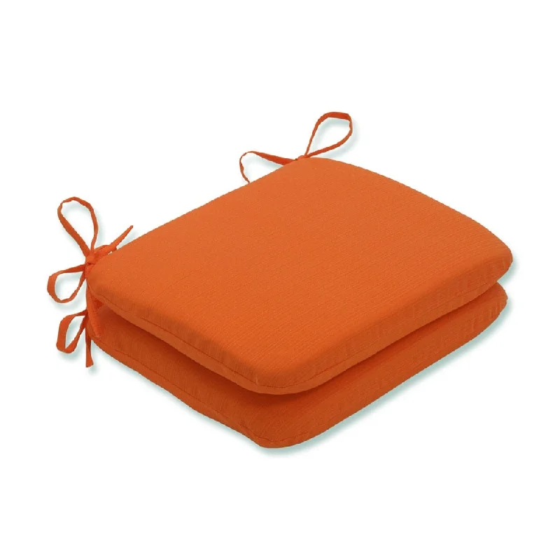 Pillow Perfect Orange Outdoor Seat Cushions (Set of 2)