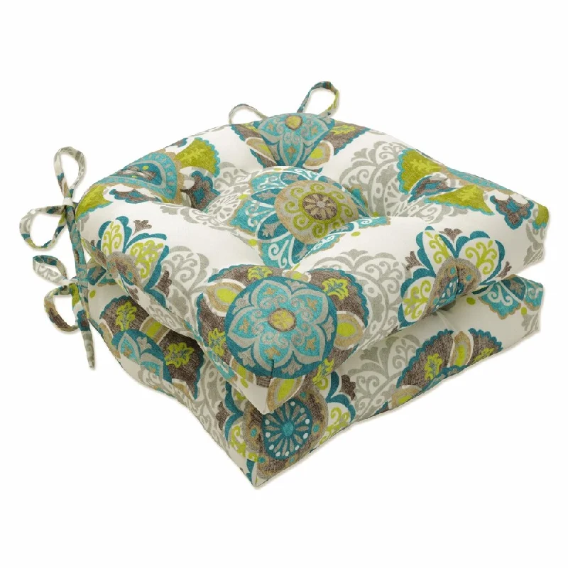 Pillow Perfect Outdoor Allodala Oasis Reversible Chair Pad (Set of 2) - 15.5 X 16 X 4 - 15.5 X 16 X 4