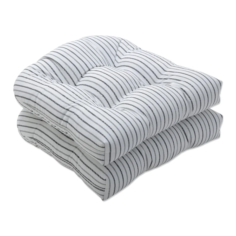 Pillow Perfect Outdoor Austin Pewter Wicker Seat Cushion (Set of 2) - 19 X 19 X 5 - 19 X 19 X 5