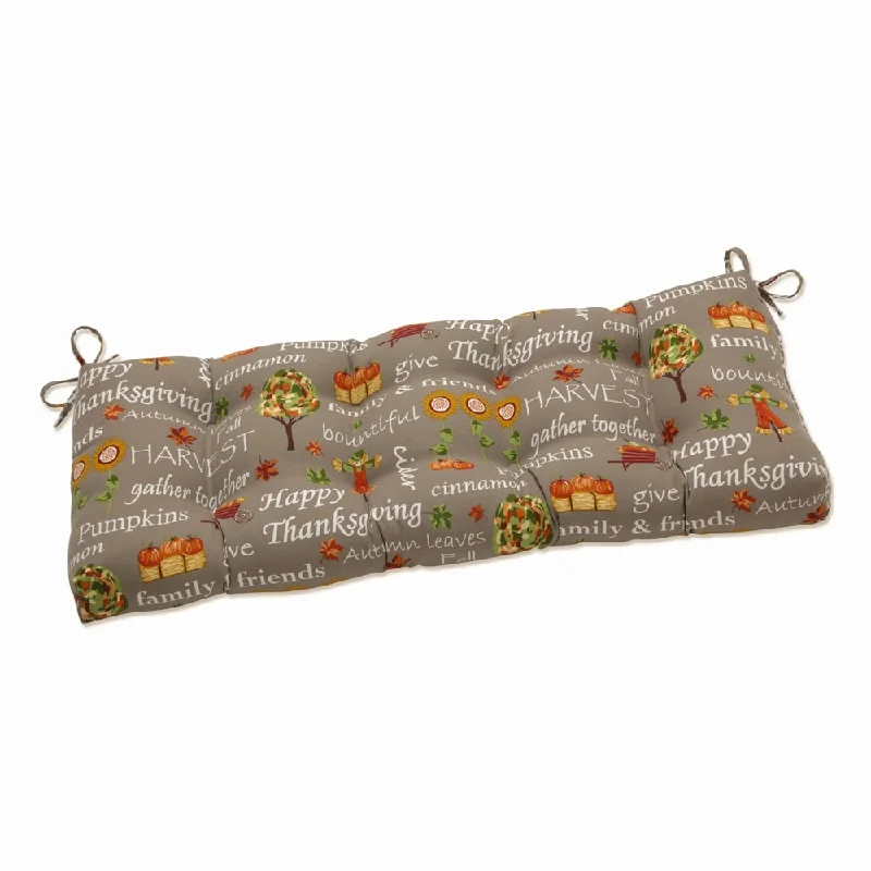 Pillow Perfect Outdoor Autumn Harvest Haystack 44" Blown Bench Cushion - 18 X 44 X 5 - 18 X 44 X 5