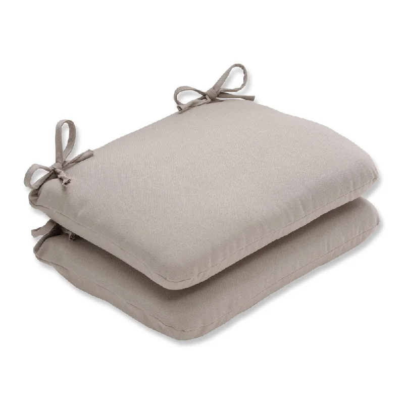 Pillow Perfect Outdoor Beige Solid Round Seat Cushion (Set of 2)