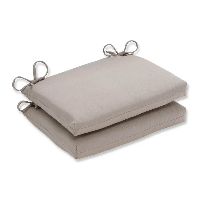 Pillow Perfect Outdoor Beige Squared Seat Cushions (Set of 2)