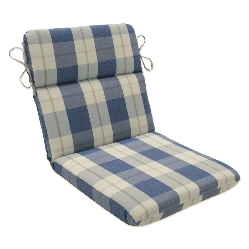 Pillow Perfect Outdoor Branson Lapis Rounded Corners Chair Cushion - 40.5 X 21 X 3 - 40.5 X 21 X 3