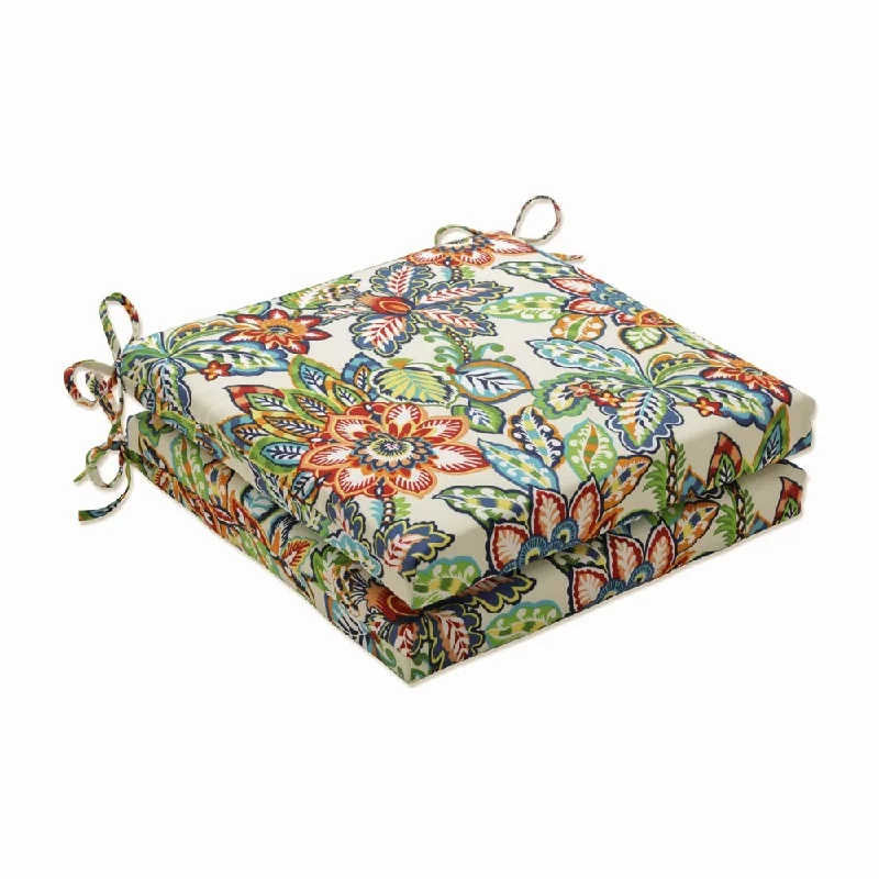 Pillow Perfect Outdoor Copeland Fiesta Squared Corners Seat Cushion 20x20x3 (Set of 2) - 20 X 20 X 3 - 20 X 20 X 3