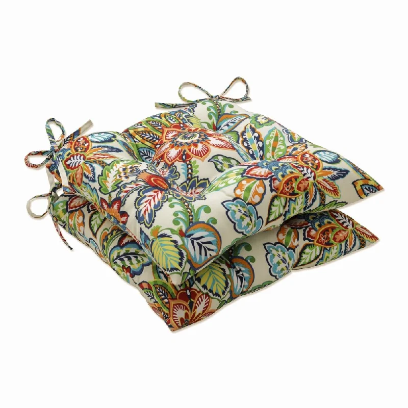 Pillow Perfect Outdoor Copeland Fiesta Tufted Seat Cushions - 18.5 X 19 X 5 - 18.5 X 19 X 5