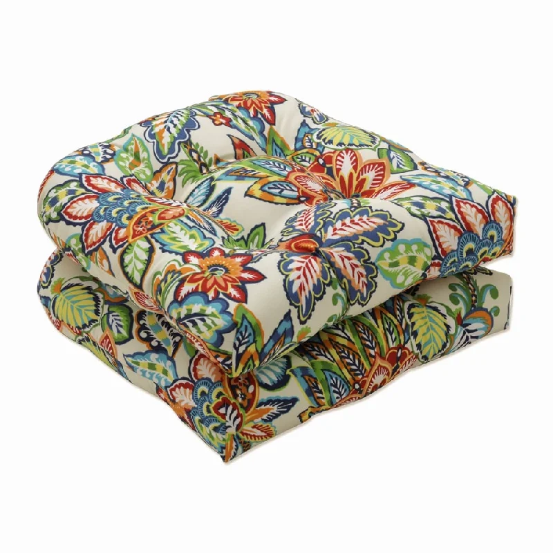 Pillow Perfect Outdoor Copeland Fiesta Wicker Seat Cushion (Set of 2) - 19 X 19 X 5 - 19 X 19 X 5