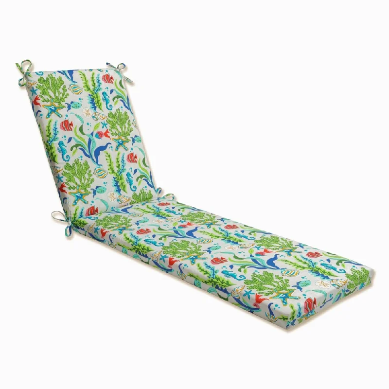 Pillow Perfect Outdoor Coral Bay Blue Chaise Lounge Cushion 80x23x3 - 80 X 23 X 3 - 80 X 23 X 3