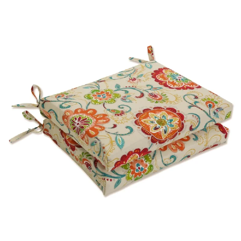 Pillow Perfect Outdoor Fanfare Sonoma Squared Corners Seat Cushion (Set of 2) - 16 X 18.5 X 3 - 16 X 18.5 X 3