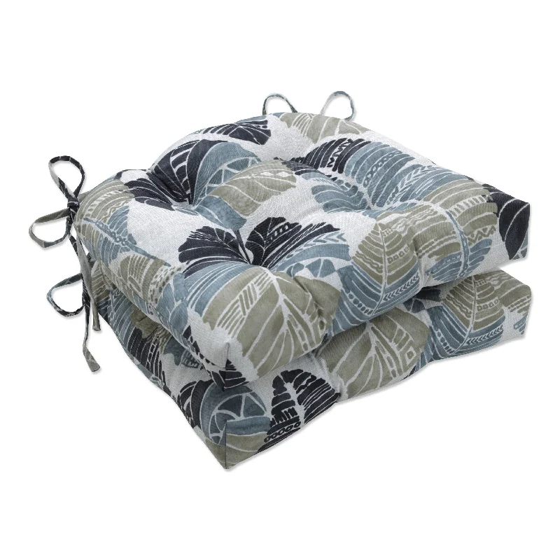 Pillow Perfect Outdoor Hixon Stone Reversible Chair Pad (Set of 2) - 15.5 X 16 X 4 - 15.5 X 16 X 4