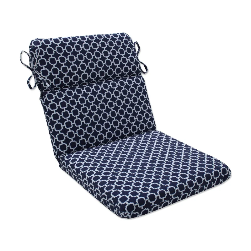 Pillow Perfect Outdoor Hockley Deep Sea Rounded Corners Chair Cushion - 40.5 X 21 X 3 - 40.5 X 21 X 3