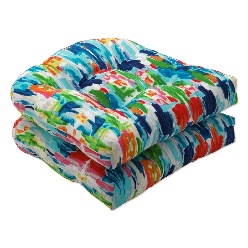 Pillow Perfect Outdoor | Indoor Abstract Reflections Multi Seat Cushion (Set of 2) 19 X 19 X 5