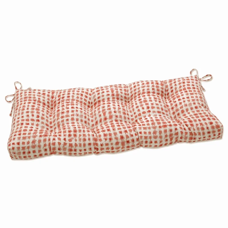 Pillow Perfect Outdoor | Indoor Alauda Coral Isle Outdoor Tufted Bench Swing Cushion 48 X 18 X 5