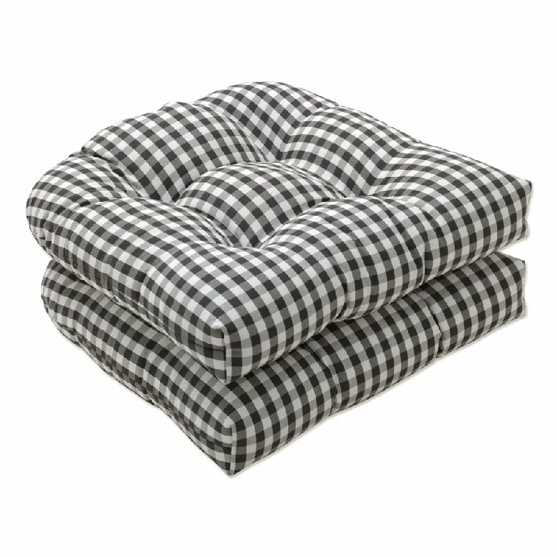 Pillow Perfect Outdoor | Indoor Dawson Pewter Seat Cushion (Set of 2) 19 X 19 X 5