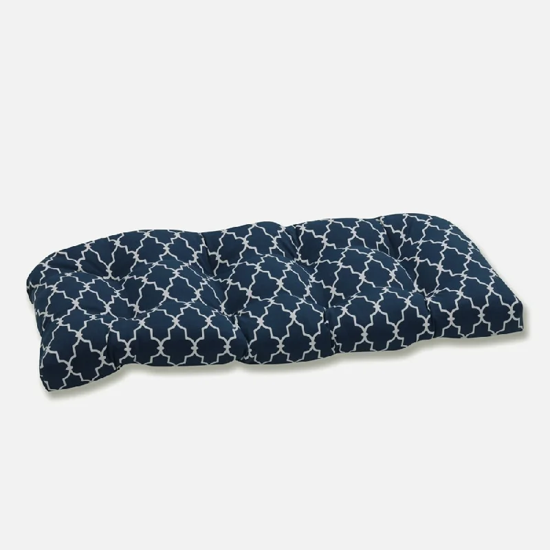 Pillow Perfect Outdoor/ Indoor Garden Gate Navy Wicker Loveseat Cushion