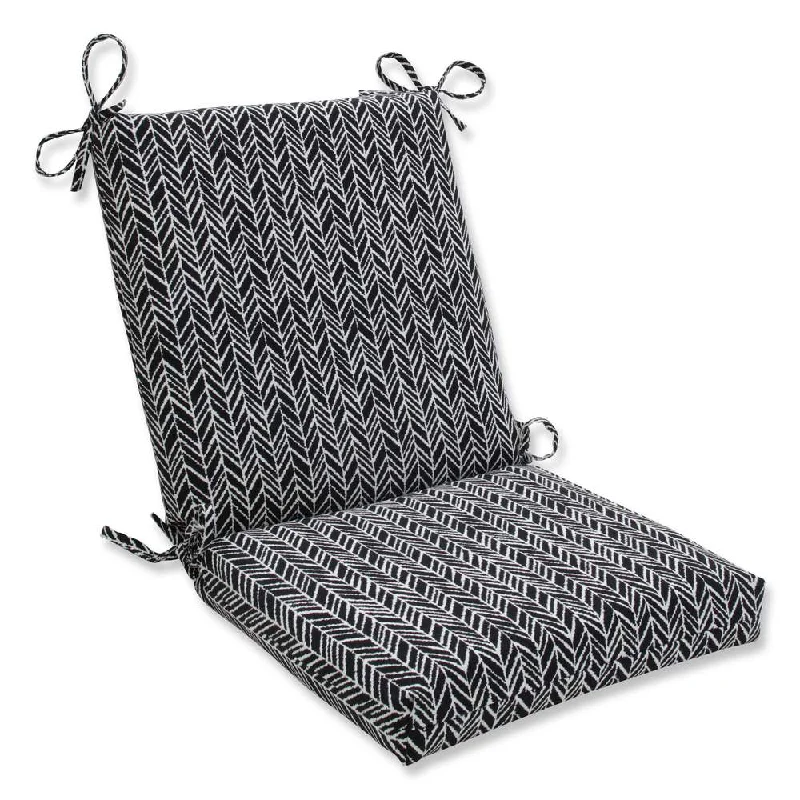 Pillow Perfect Outdoor/ Indoor Herringbone Night Squared Corners Chair Cushion