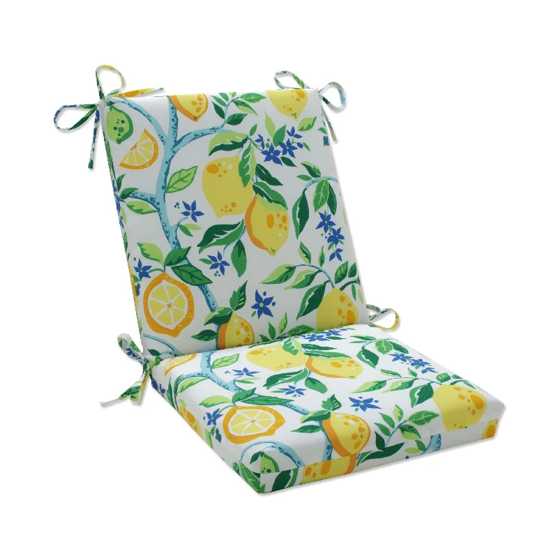 Pillow Perfect Outdoor | Indoor Lemon Tree Yellow Chair Cushion 36.5 X 18 X 3