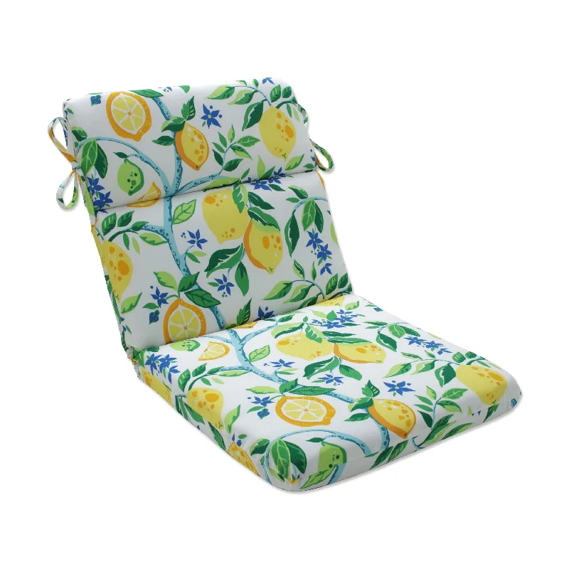 Pillow Perfect Outdoor | Indoor Lemon Tree Yellow Chair Cushion 40.5 X 21 X 3