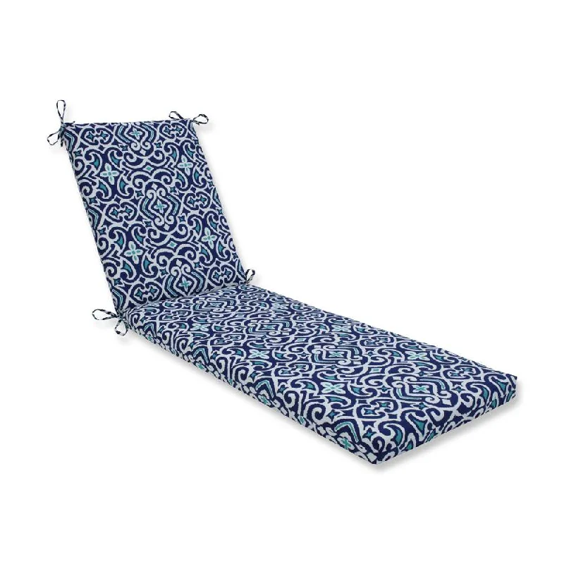 Pillow Perfect Outdoor/ Indoor New Damask Marine Chaise Lounge Cushion