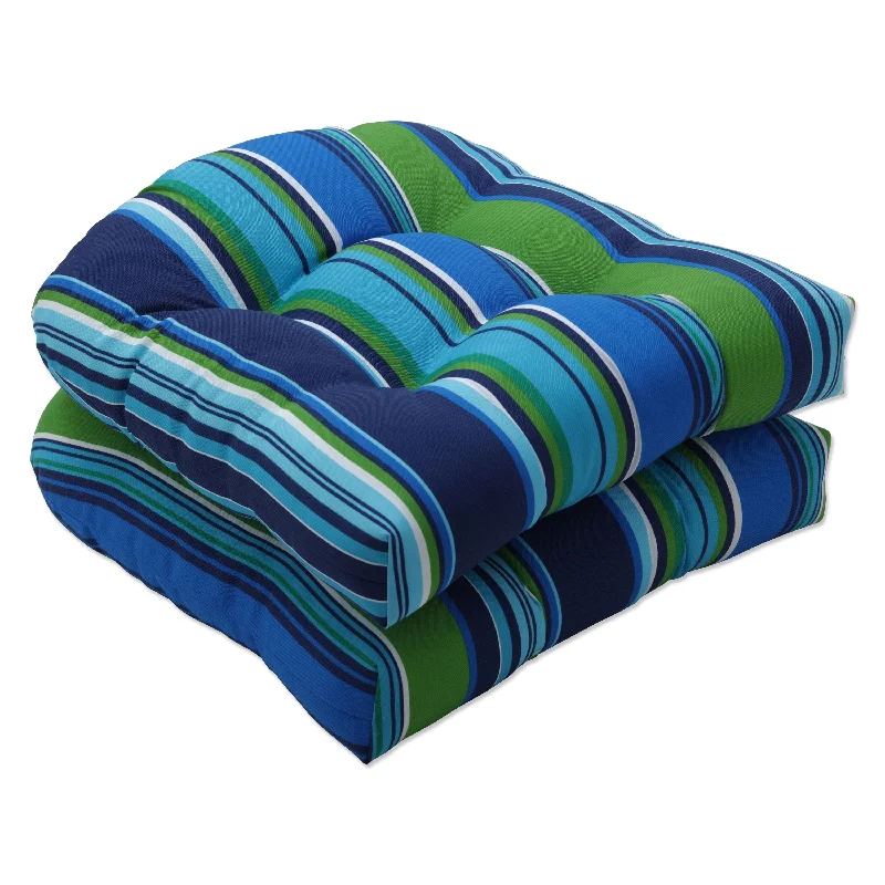 Pillow Perfect Outdoor | Indoor Sea Island Blue Seat Cushion (Set of 2) 19 X 19 X 5