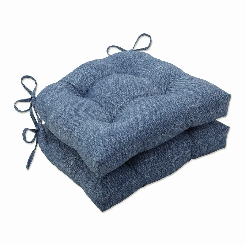 Pillow Perfect Outdoor | Indoor Tory Denim Large Chairpad 2PK 17.5 X 16.5 X 4