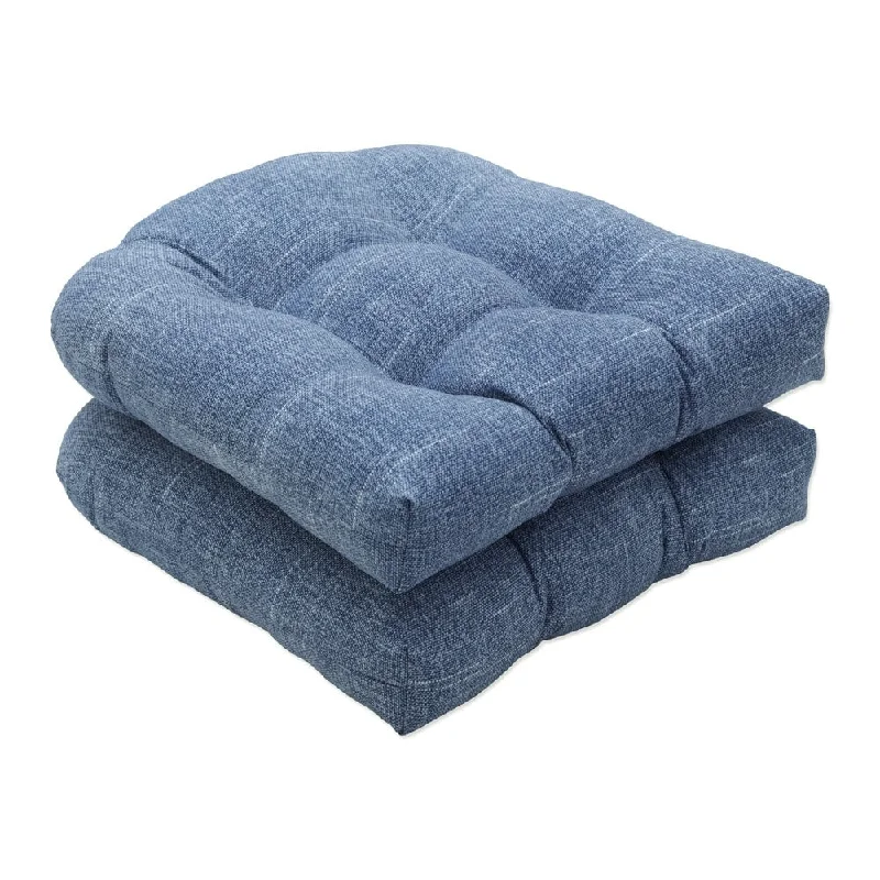 Pillow Perfect Outdoor | Indoor Tory Denim Seat Cushion (Set of 2) 19 X 19 X 5