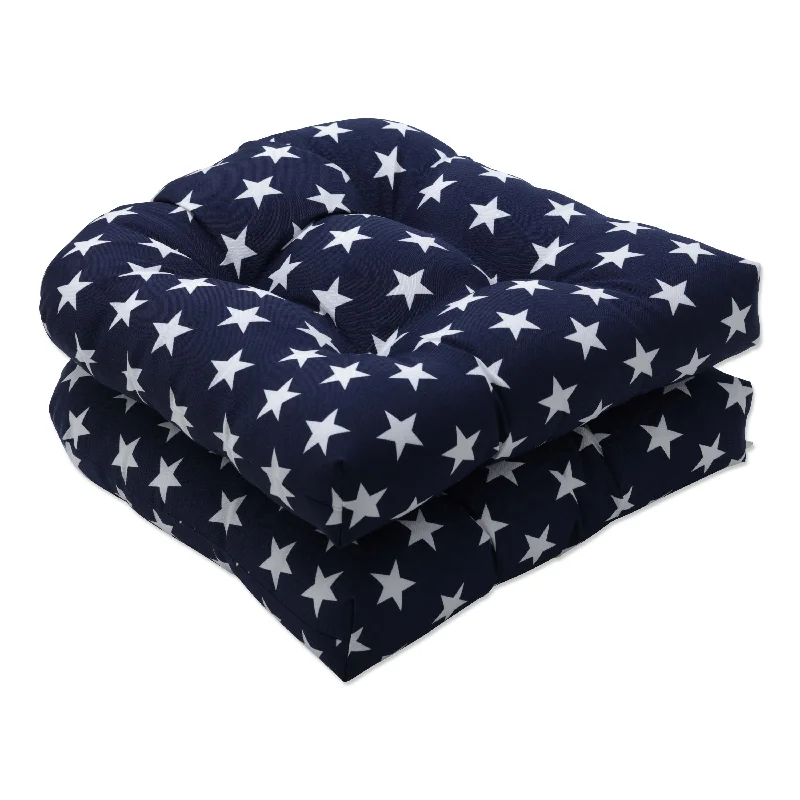 Pillow Perfect Outdoor Macey Americana Wicker Seat Cushion (Set of 2) - 19 X 19 X 5 - 19 X 19 X 5