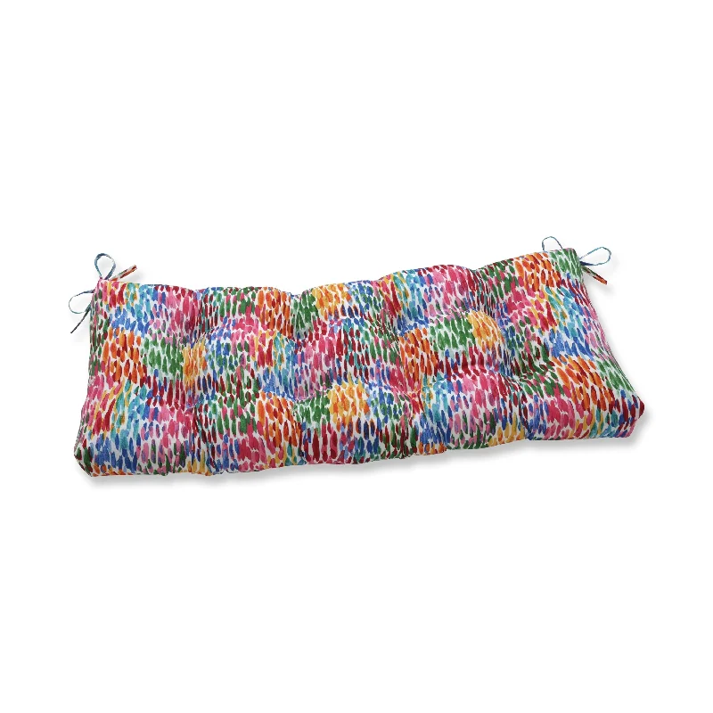 Pillow Perfect Outdoor Make It Rain Zinnia Blown Bench Cushion