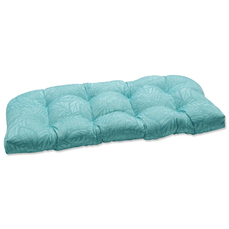 Pillow Perfect Outdoor Maven Lagoon Wicker Loveseat Cushion - 19 X 44 X 5 - 19 X 44 X 5