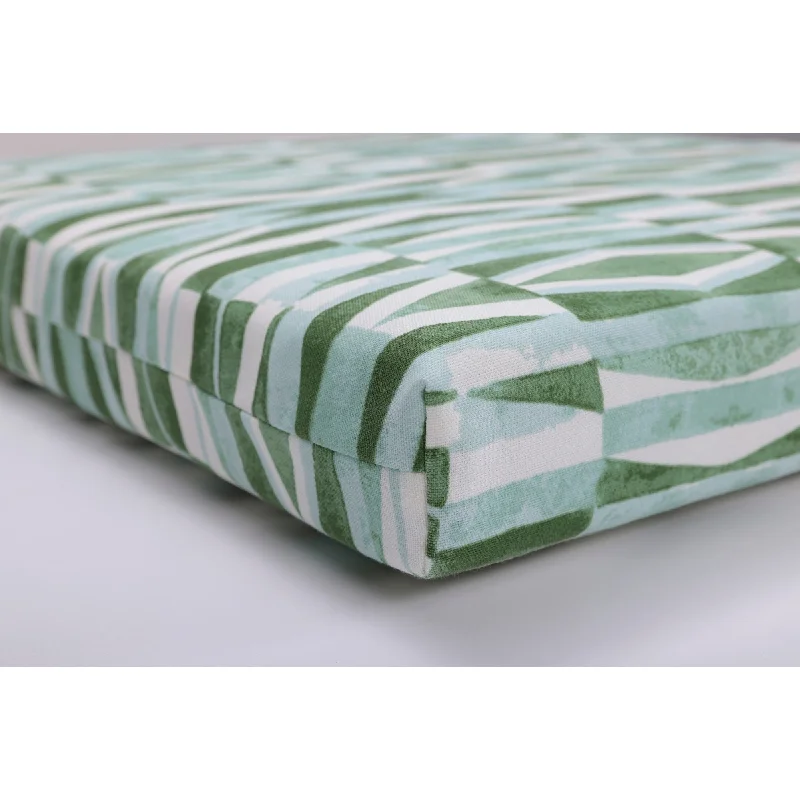 Pillow Perfect Outdoor Nevis Waves Aloe Bench Cushion - 18 X 45 X 3 - 18 X 45 X 3